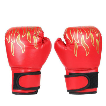 Custom Professional Flame Mesh Breathable Pu Leather Training Kids Children Boxing Gloves