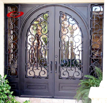 Arc Top Wrought Iron Door Double Door
