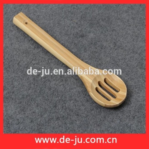 Natural Bamboo Short Wide Thick Handle Dessert Spoon