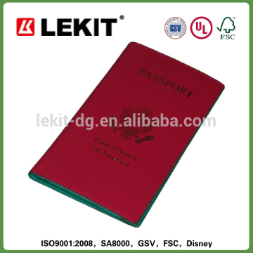 Porta del passaporto PU con stampaggio in foglio d'oro