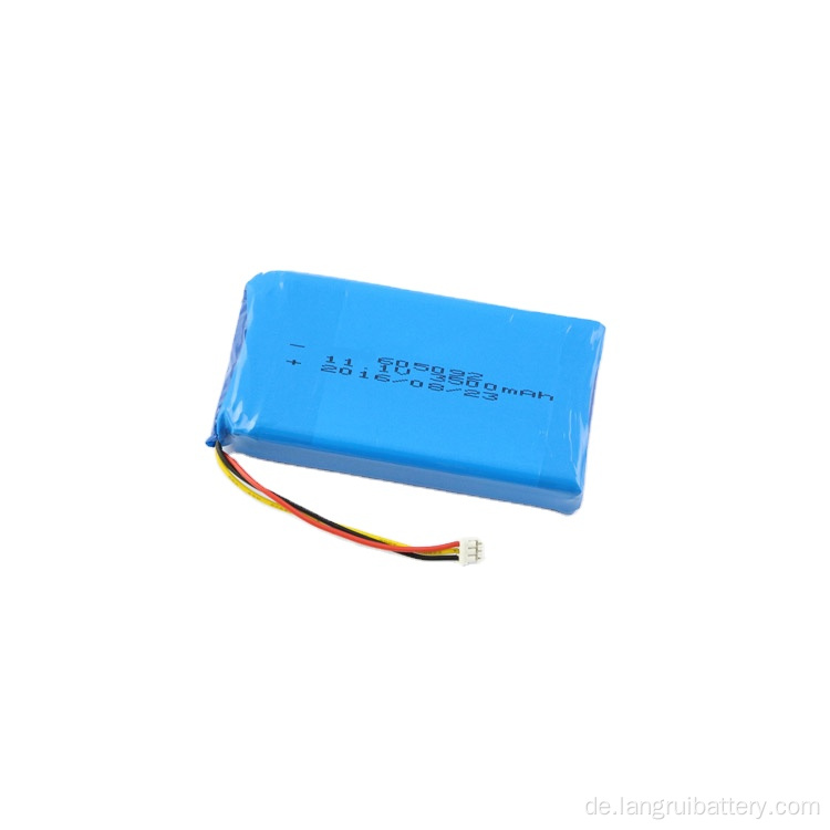 Lithiumpolymerbatterie 3500mAh 3.7V 605092 Größe