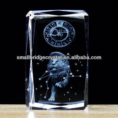 k9 crystal crafts with 3d laser engraving Zodiac of Leo