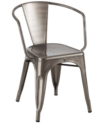 Tolix Metal Transparent Powder Coating Arm Chair