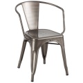 Tolix Metal Transparent Powder Coating Arm Chair