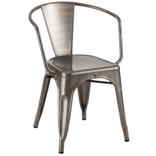 Tolix Metal Transparent Powder Coating Arm Chair