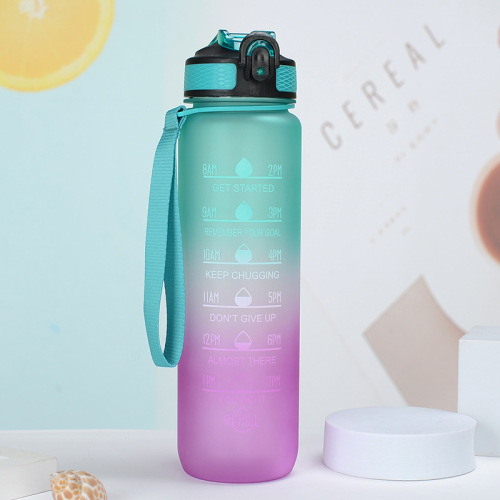 Plastic Sport Water Bottle with Time Marker BPA Free