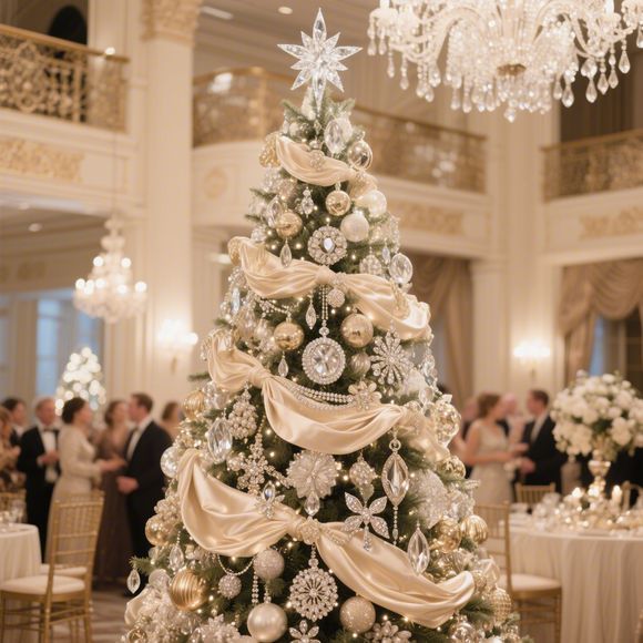Elegant Gilded Xmas Tree for Elite Soirées