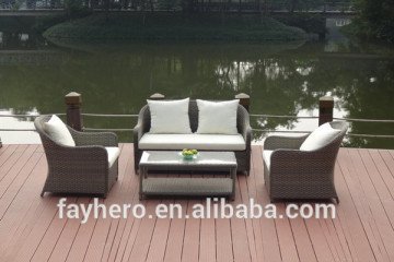 GW3421Set China patio furniture rattan sofa set with cushion and pillow