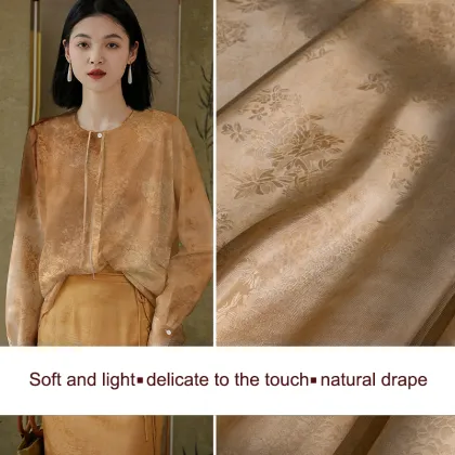 Tencel Jacquard Shirt and Culottes Set with Fried Tie-dye Finish