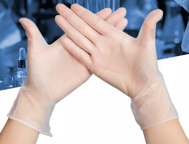 diposable clear vinyl exam gloves