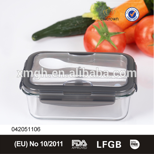 760ml large glass container with lid for food