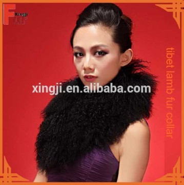 Fashion real black Mongolian fur collar for jacket