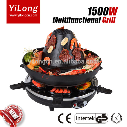 electric indoor party bbq grill with fondue