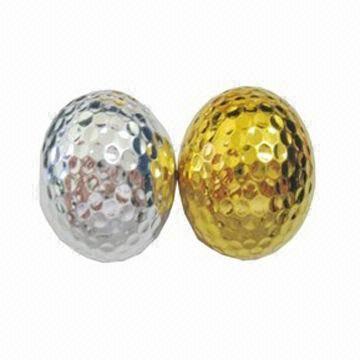 Golf Balls, Available in Gold and Silver Colors