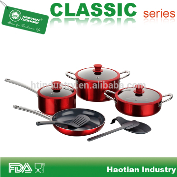 7pcs Metallic Cookware Set With Silicone Rim Lid