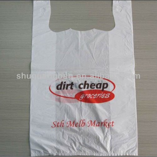 Security Cheap T-shirt Bag with handles for shopping