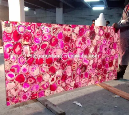 Pink Agate Stone Slab,Pink Semiprecious Gemstone Slab