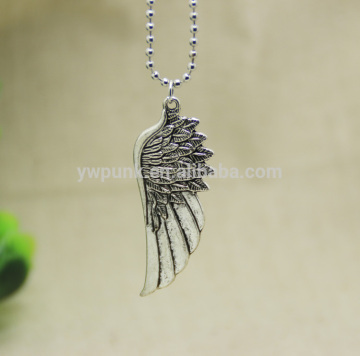 Super fashion top quality anti silver Angel's Wing men necklace jewelry beaded chain