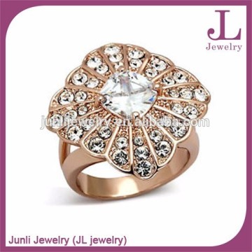 Rose Gold Plated Luxury Diamond Ring Titanium Fashion Jewelry 2015
