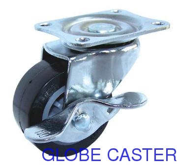 2  inch Light duty PU Caster Wheel With Brake(black),MOQ is 500pcs