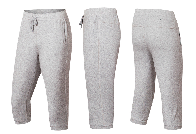 men jogger sport half cropped trousers pants