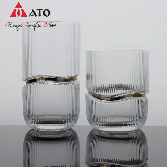 Custom Stripe transparent Long Highball glass Cup