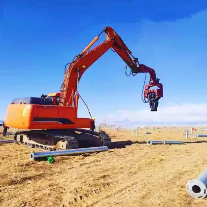 Photovoltaic excavator pile driver