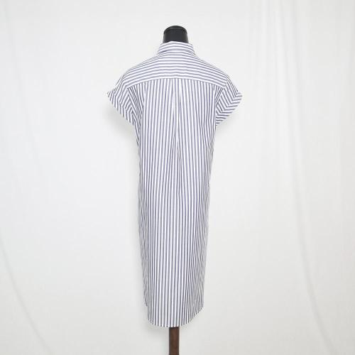 Poplin blue and white stripe dress