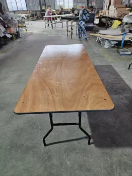 Stable Folding Rectangular and Round Wooden Table