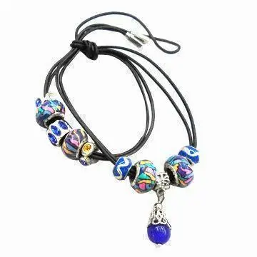 Pandora Bracelet, Threaded with Black Skinny Rubber Rope