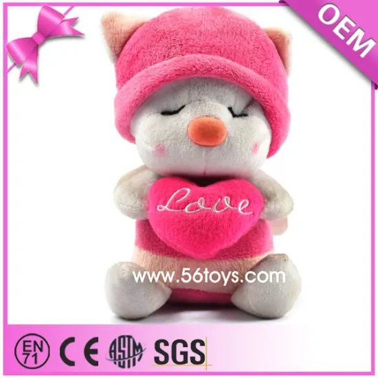 Low price custom high quality pink bee plush stuffed toys with plush love doll