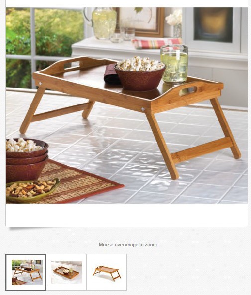 Bamboo Tea Food Coffee Fruit Serving Tray with Foldable Leg Tableware Storage Organizer Hb420