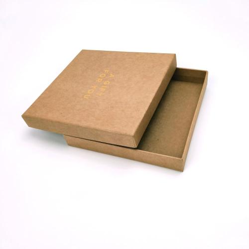 Квадратная коричневая крафта -бумага премиум -клавишная подарочная коробка