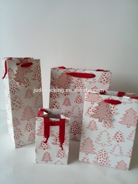Foaming christmas tree pattern background art paper decorative bag for gifts wrapping custom design accepted