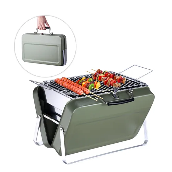 Manufacturer Small Camping Tabletop Barbecue Grills New Arrival Mini Suitcase Wood Charcoal Portable Bbq Grill Outdoor