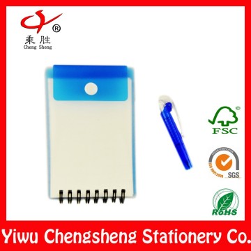 colored plastic box pocket mini notepad with pen