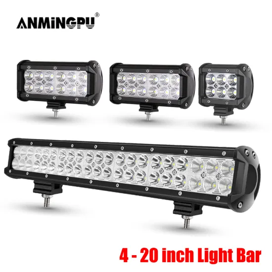 ANMINGPU Off-Road LED Bar 4" 7" 20" Inch 18W 72W 108W LED Light Bar for Car Boat 4x4 Truck Atv Spot 12V 24V LED Work Light Bar