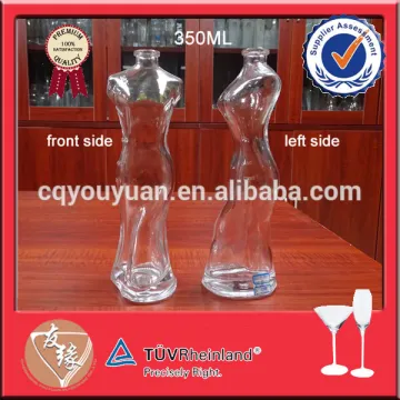 350ml Chinese women body shaped glass bottle for vodka