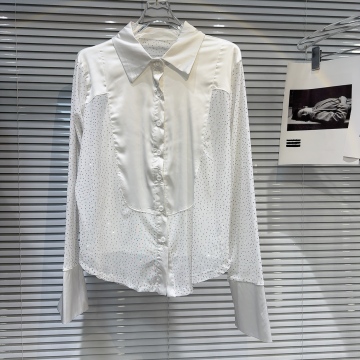 LE2062 Dark Spice Girl Star Diamond Mesh Stitching Shirt
