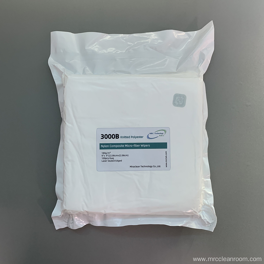 3000B Soft Textured 180gsm Knitted Polyester Cleanroom Wipes