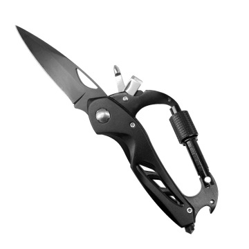 Pisau Pocket EDC dengan Carabiner, Multitool &amp; Glass Breaker