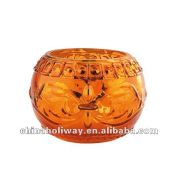 AMBER GLASS VOTIVE HOLDER