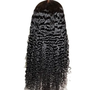 Drop Shipping 250 Density Natural Color 18 inch Kinky Honey Blond Water Wave Cheap Black Women Curly Headband Wig Human Hair