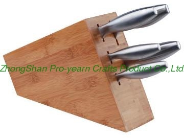 Wooden knife block set with 6 pcs kitchen knives