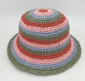 手作りのかぎ針編みマルチカラーペーパーSttraw Children Hat