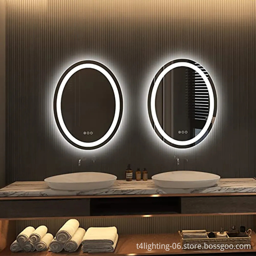Minimal Style Oval LED Light Bathroom Mirror