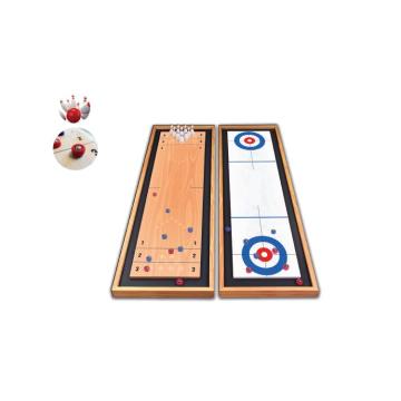 Indoor 2-in-1 Wooden Tabletop Shuffleboard Game: Perfect for Kids and Adults