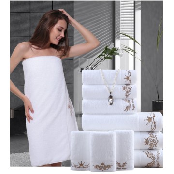 Wholesale Luxury embroidery towel White Hotel Spa Bath