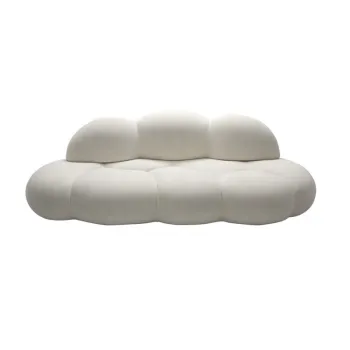 Modern Armless Tufted White Sofa