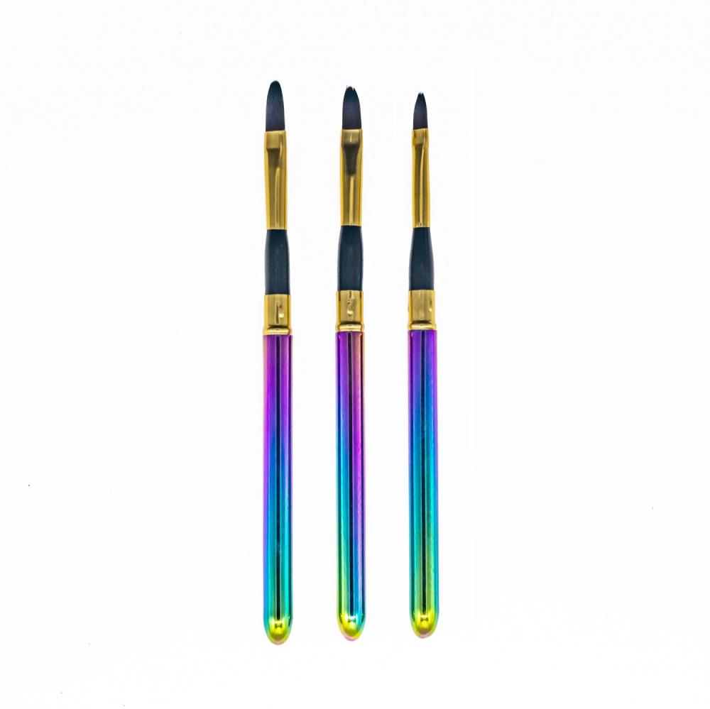 3 pcs Colorful Nail Brush Set